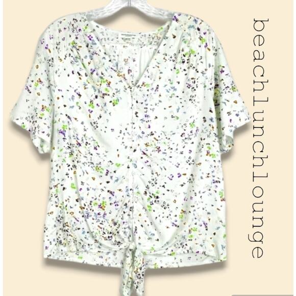 BEACH LUNCH LOUNGE CONFETTI TIE TOP WOMENS SIZE XS - Picture 1 of 12